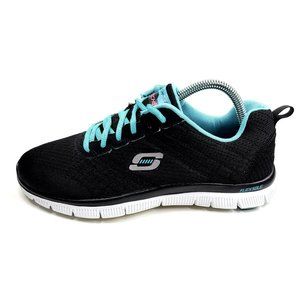 Skechers Skech-Knit Athletic Training Shoes Black Blue 12058TX Women's Size 8.5